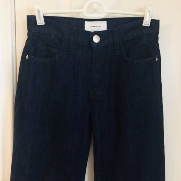 CURRENT/ELLIOTT High Waist Tall Jarvis Dark Blue Jeans 24 Trouser Flare NEW - Picture 6 of 9
